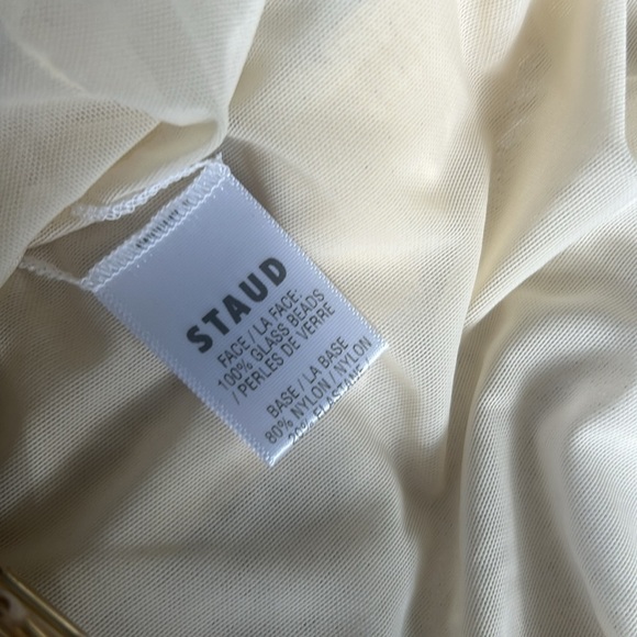 Staud Evie Beaded Gold Sequin Mini Dress Size S - Picture 14 of 17